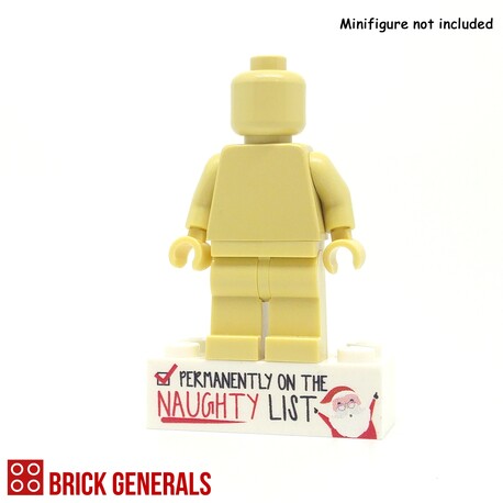 Minifig Printed Brick - Naughty List Minifig Printed Brick - Naughty List