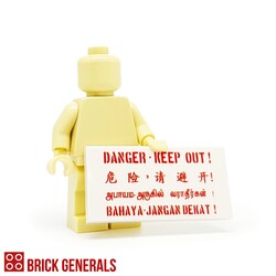 Custom minifigure accessory Danger Keep Out!