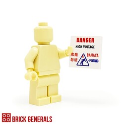 Custom Minifig Accessory Danger High Voltage