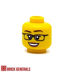 Minifig Accessory Head F13 - Specs with Peach Lips