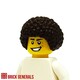 Minifig Hair Accessory HM12 - Afro Hair