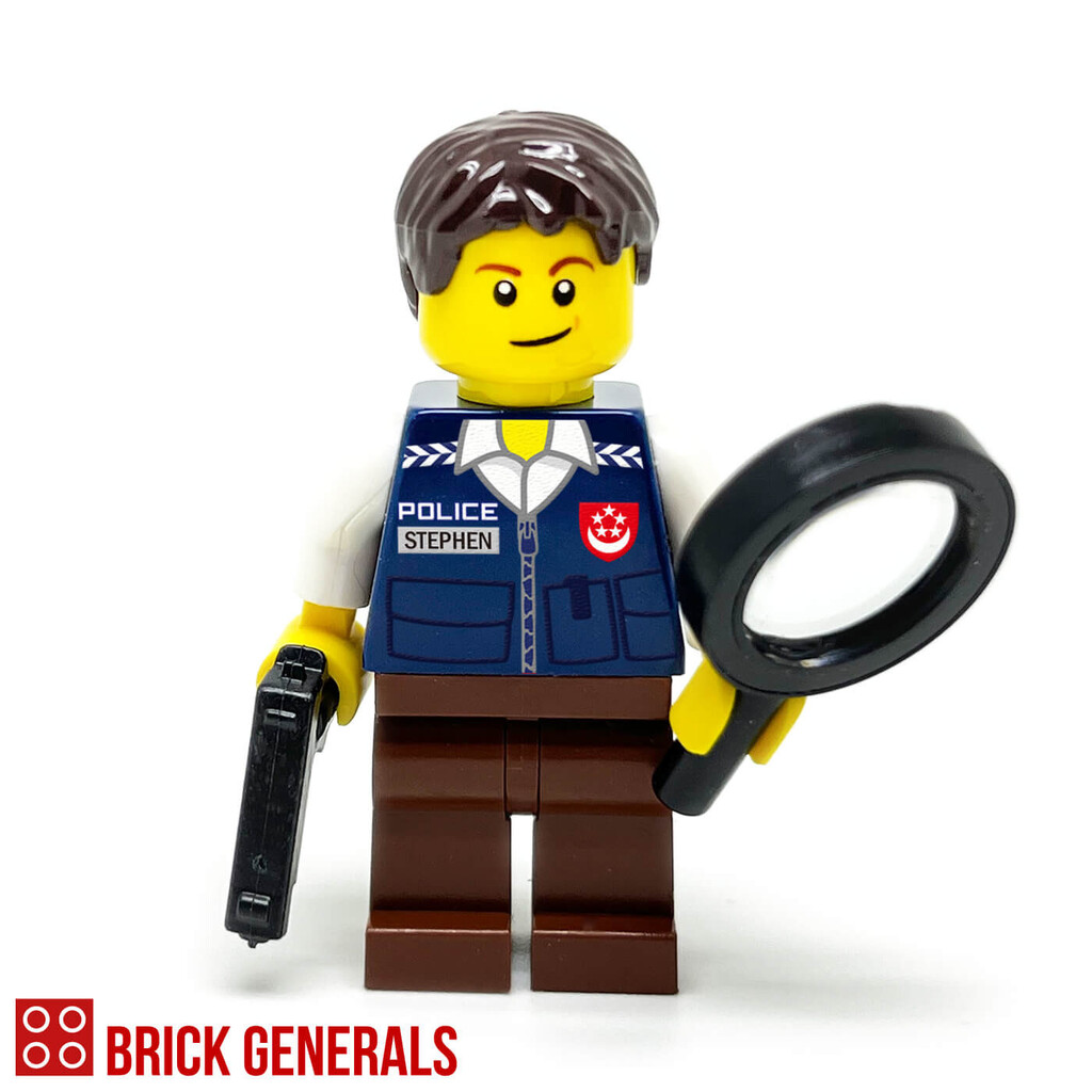 Custom Minifigures Singapore Police Force Officer Home Team Police CID Custom Minifigures Singapore Police Force Officer Home Team Police CID