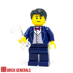 Custom Minifig Groom (Dark Blue)